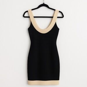 Herve Leger Black and Nude Bandage Dress - Size S